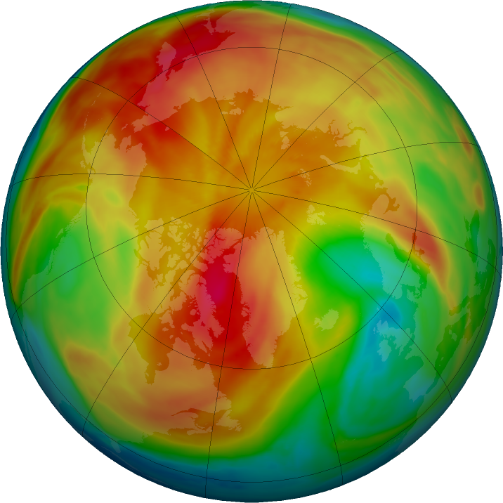 Arctic ozone map for 19 March 2019